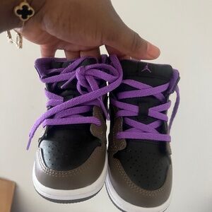 Nike Air Jordan 1 Mid “Purple Mocha” Toddler’s Sneakers
